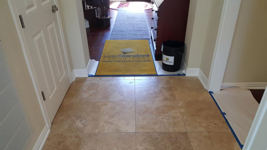 Honed Travertine Floor Cleaning