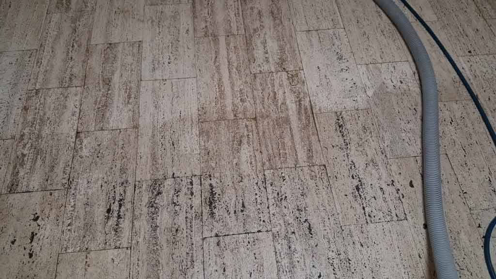 Partially Cleaned Travertine