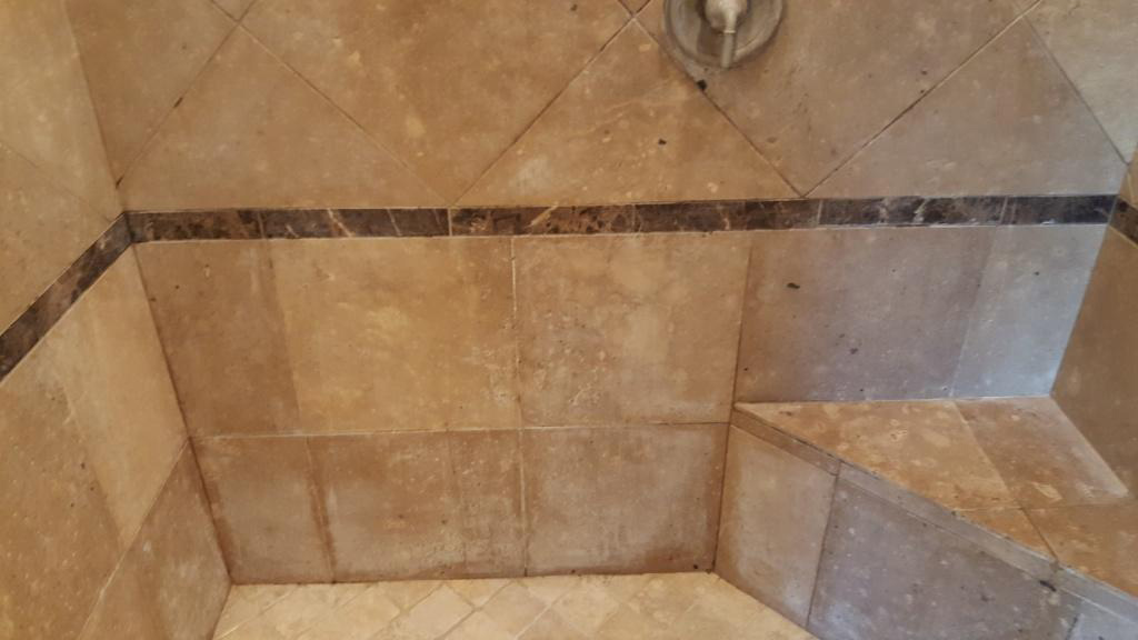 Travertine Shower Before