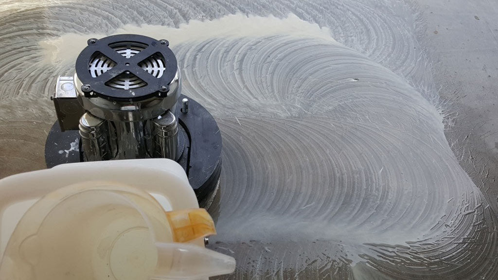 Concrete Floor During Polishing